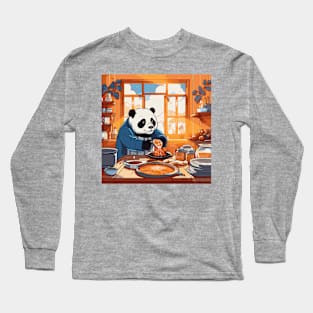 Panda Food Passion: Cuddly Charm Ramen Panda Feast Mode: Culinary Cuteness Long Sleeve T-Shirt